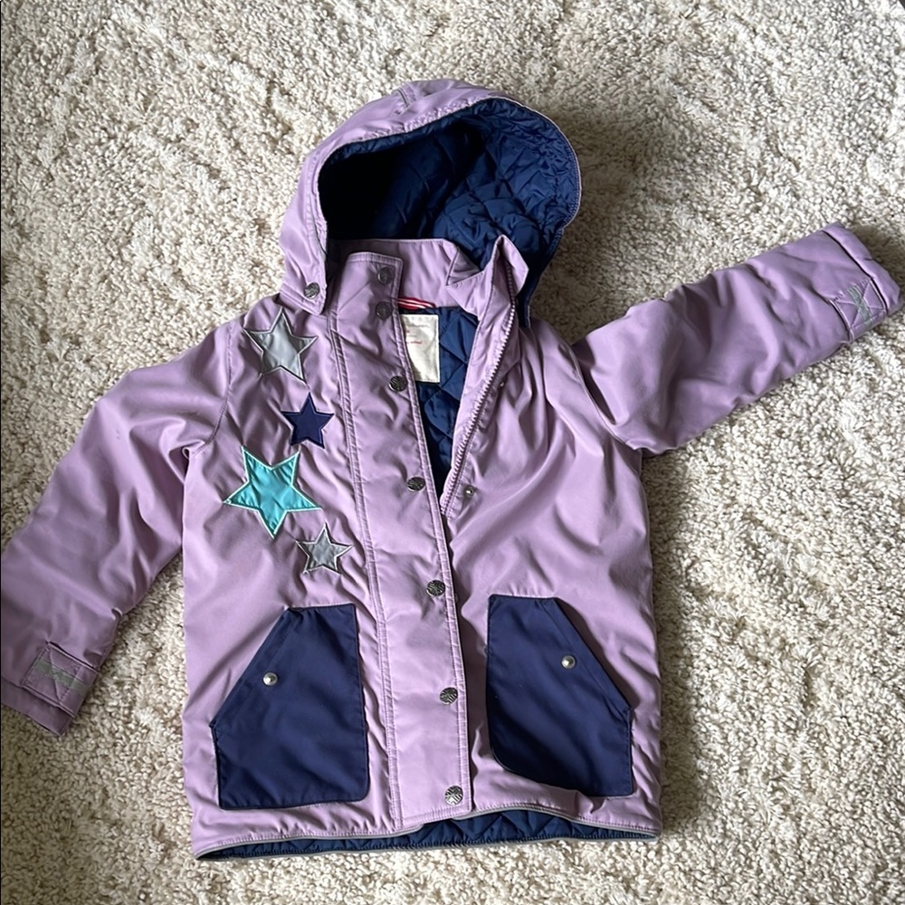 Hanna Andersson Purple and Blue Raincoat Weather-Resistant